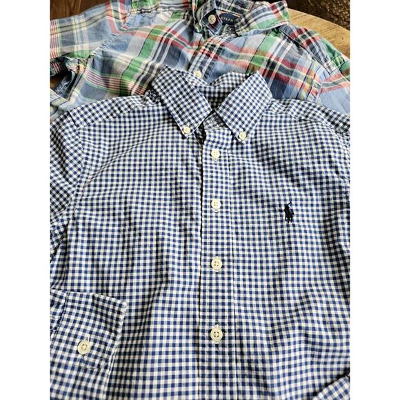 Polo Ralph Lauren Boys Gingham & Plaid Button Up Shirts Size 8 Preppy Nautical - Picture 5 of 10